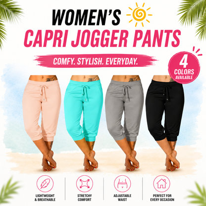🔥Hot Summer Sale🔥Women’s Drawstring Capri Pants with Pockets for Casual Comfort Wear