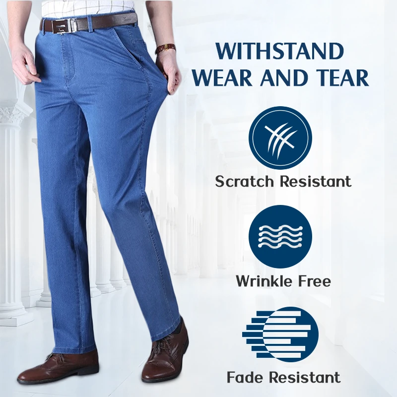 Men’s Classic Straight-Fit Stretch Jeans