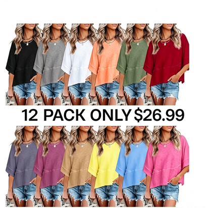 🌸Women's Crewneck Batwing Half Sleeve Top