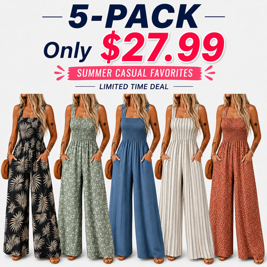 Women’s Casual Print Sleeveless Overalls Jumpsuits
