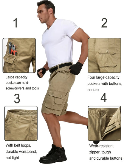 🔥Clearance Sale🔥 6-Pack Multi Pocket Tactical Cargo Shorts, Breathable Outdoor Golf Hiking Shorts