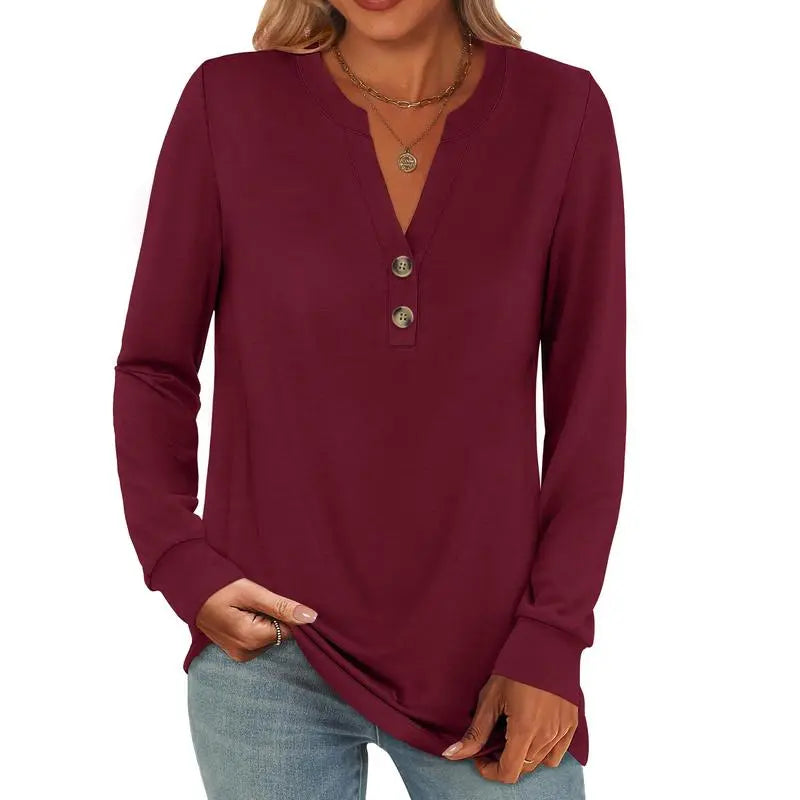 Women's 2026 Trendy Fall Henley Top