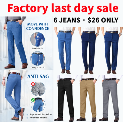 Men’s Classic Straight-Fit Stretch Jeans