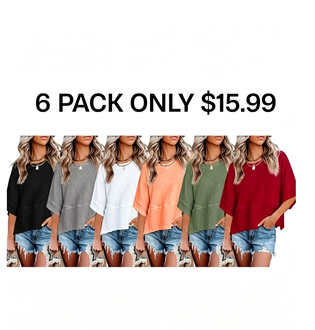 🌸Women's Crewneck Batwing Half Sleeve Top