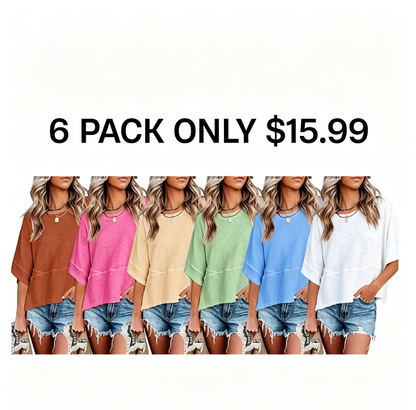 🌸Women's Crewneck Batwing Half Sleeve Top