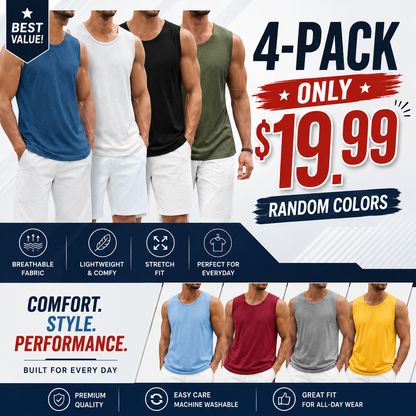 🔥8 Gym Muscle Shirts for Only $24.99🔥Men's Workout Tank Top Casual Soft Sleeveless Gym Muscle Shirts Bodybuilding Tee