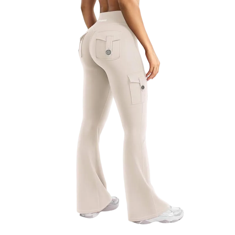 Women's athletic flared leggings with pockets