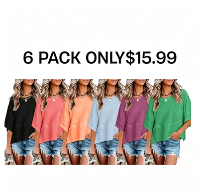 🌸Women's Crewneck Batwing Half Sleeve Top