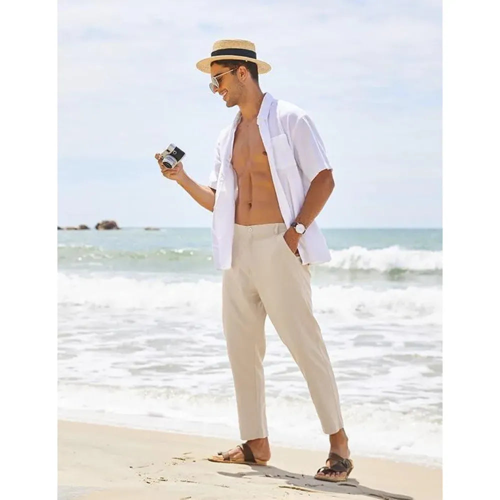 Men's Coastal Breathe Cotton-Linen Pant – Lightweight, Breathable & Wrinkle Resistant