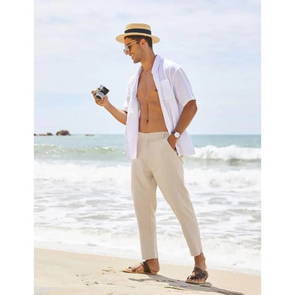 Men's Coastal Breathe Cotton-Linen Pant – Lightweight, Breathable & Wrinkle Resistant