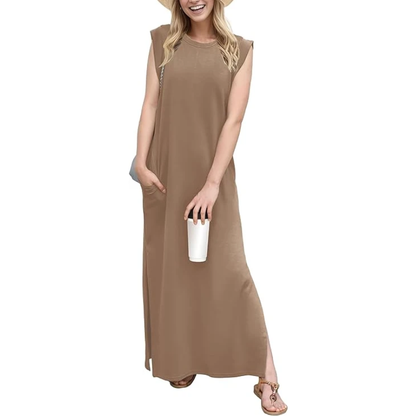 Women's Casual Loose Split Wrinkle-Free Maxi Dress