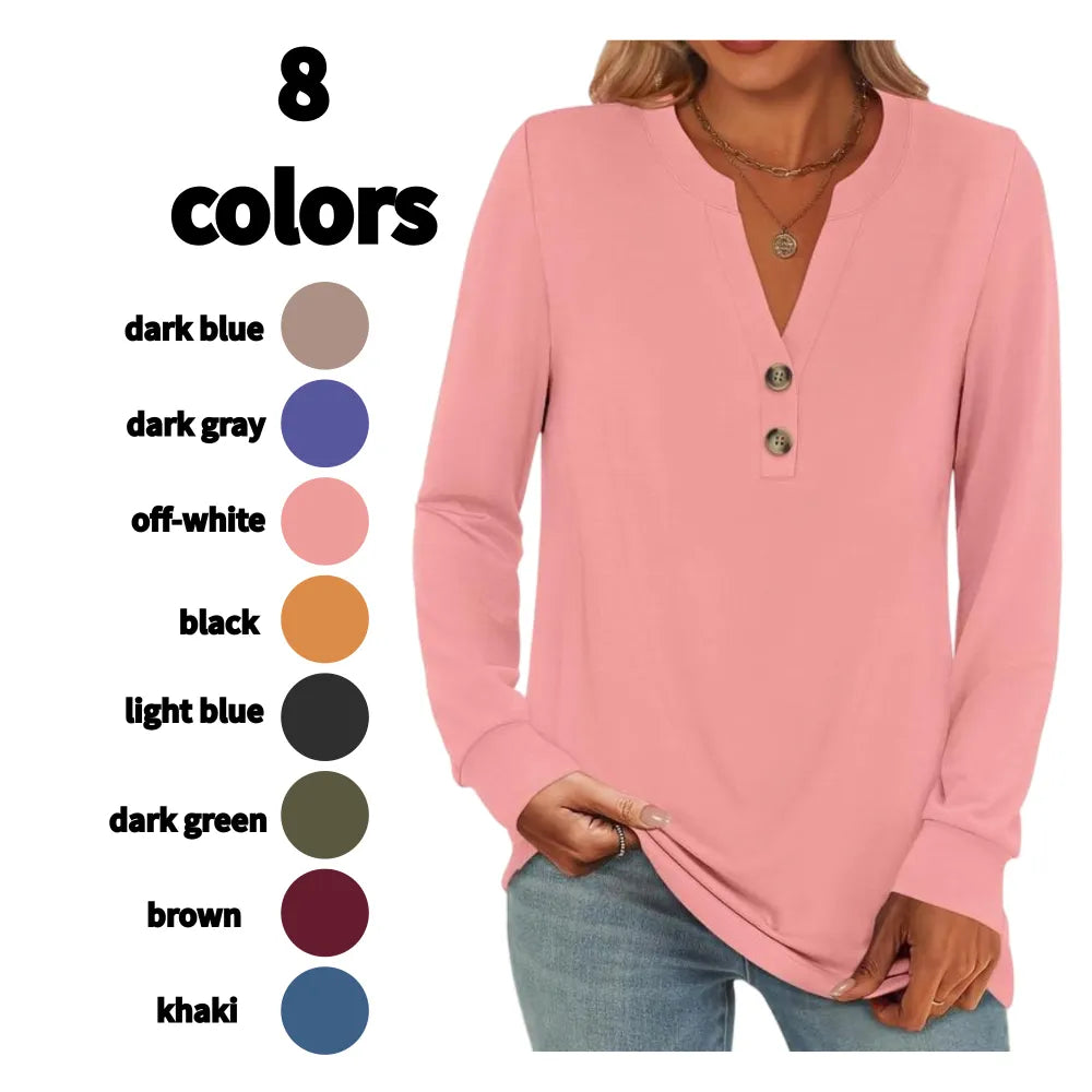 Women's 2026 Trendy Fall Henley Top