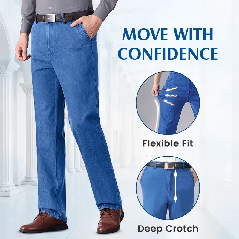 Men’s Classic Straight-Fit Stretch Jeans