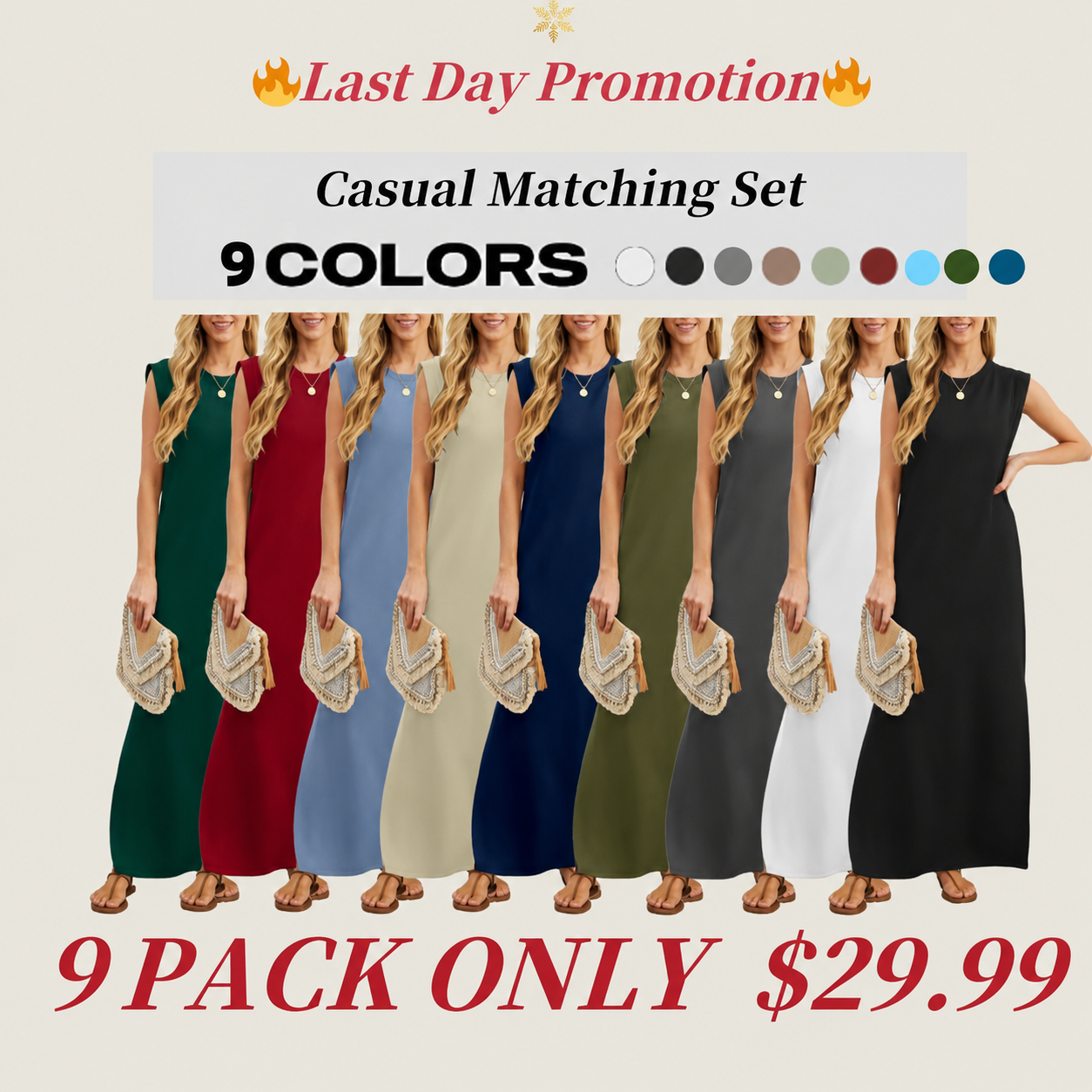 Women's Casual Loose Split Wrinkle-Free Maxi Dress