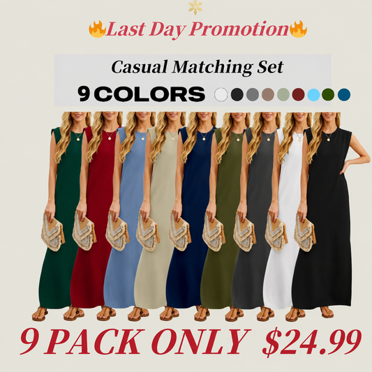 Women's Casual Loose Split Wrinkle-Free Maxi Dress