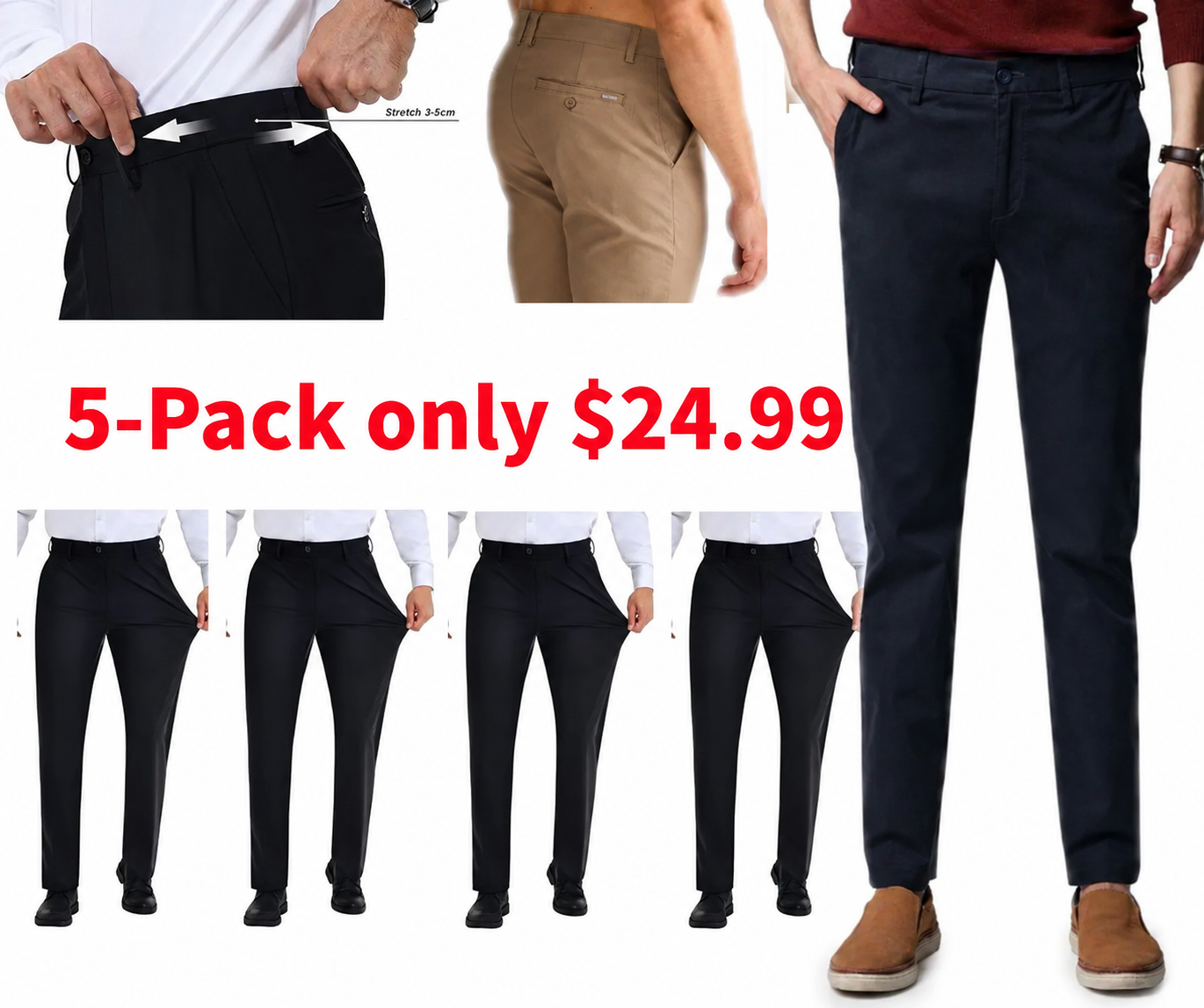 🔥Men's High Stretch Straight Fit Pants