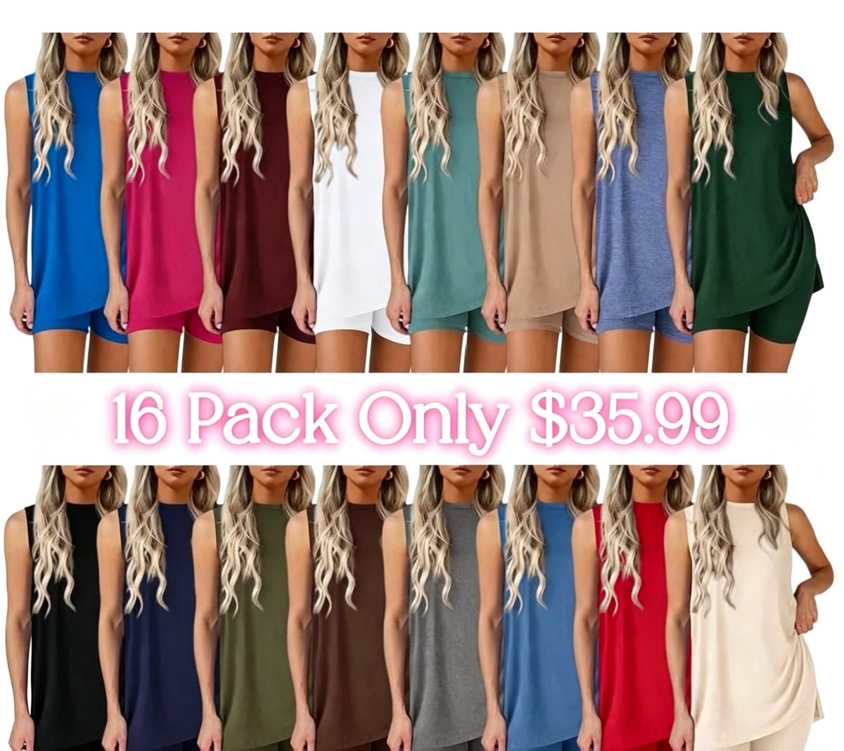 🔥Sleeveless Crewneck Women's 2 Piece Sets