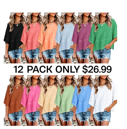🌸Women's Crewneck Batwing Half Sleeve Top