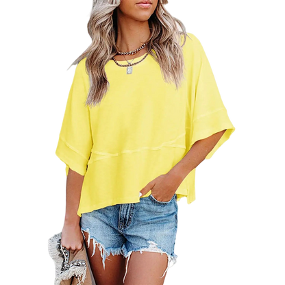 🌸Women's Crewneck Batwing Half Sleeve Top